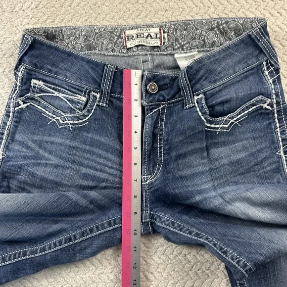 Ariat Jeans Womens 31 L (32x34) Tall Bootcut Mid Rise Western Outdoors Cowgirl - Picture 9 of 16